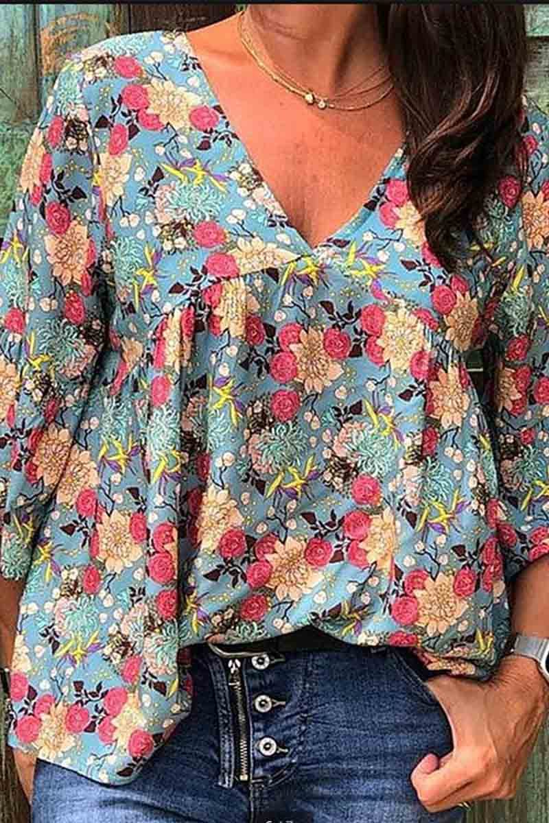 Omyke Floral Loose Blouse