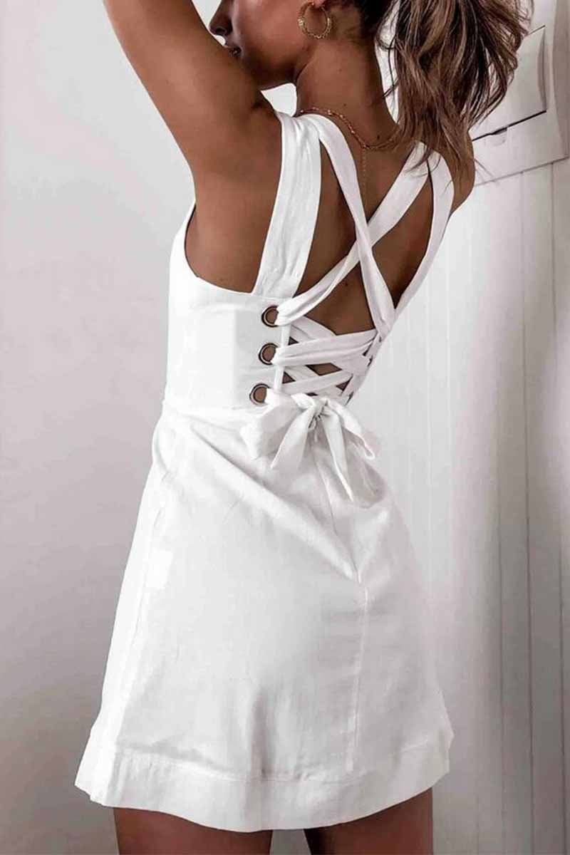 Omyke New Sexy Halter Straps Mini Dress