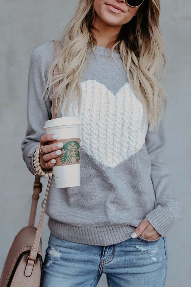 Omyke Heart Shaped Sweater(4 Colors)