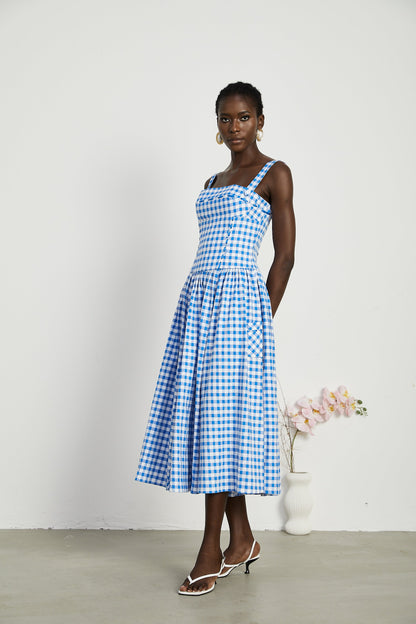 Diane gingham midi dress