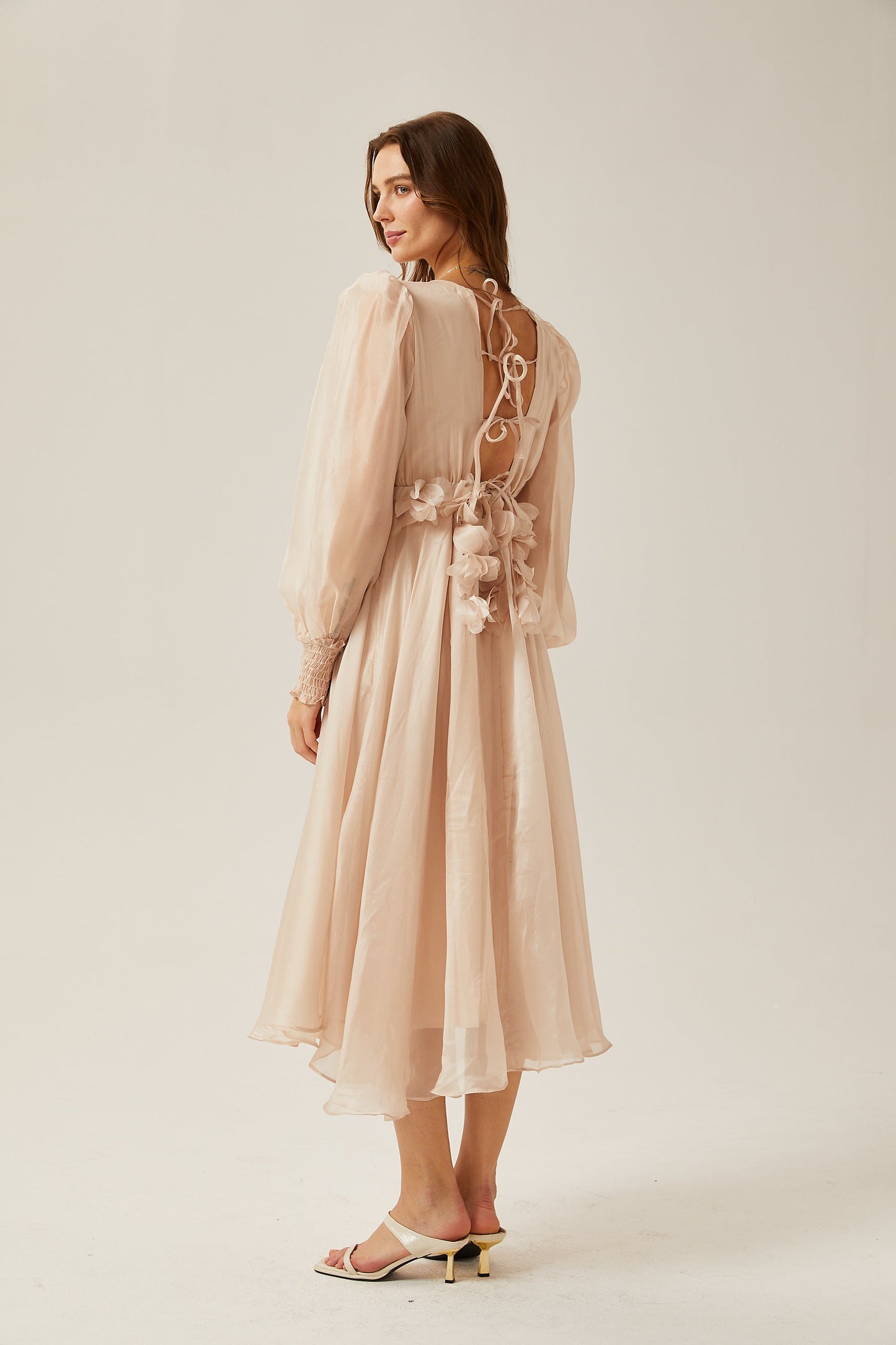 Lucie faux-floral embellished midi dress