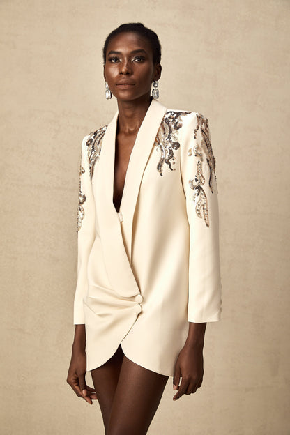 Éléna Embellished Sequined Blazer Dress