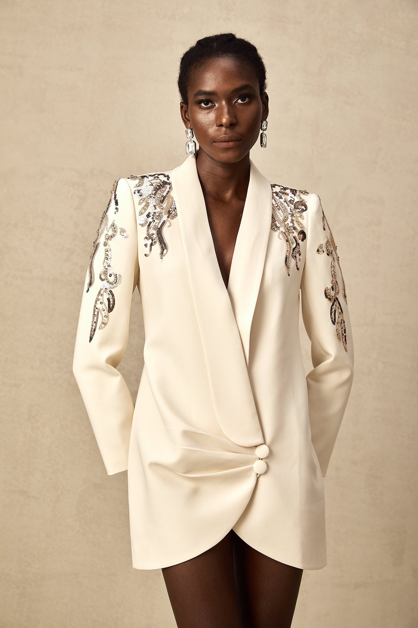 Éléna Embellished Sequined Blazer Dress