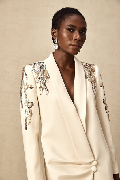 Éléna Embellished Sequined Blazer Dress