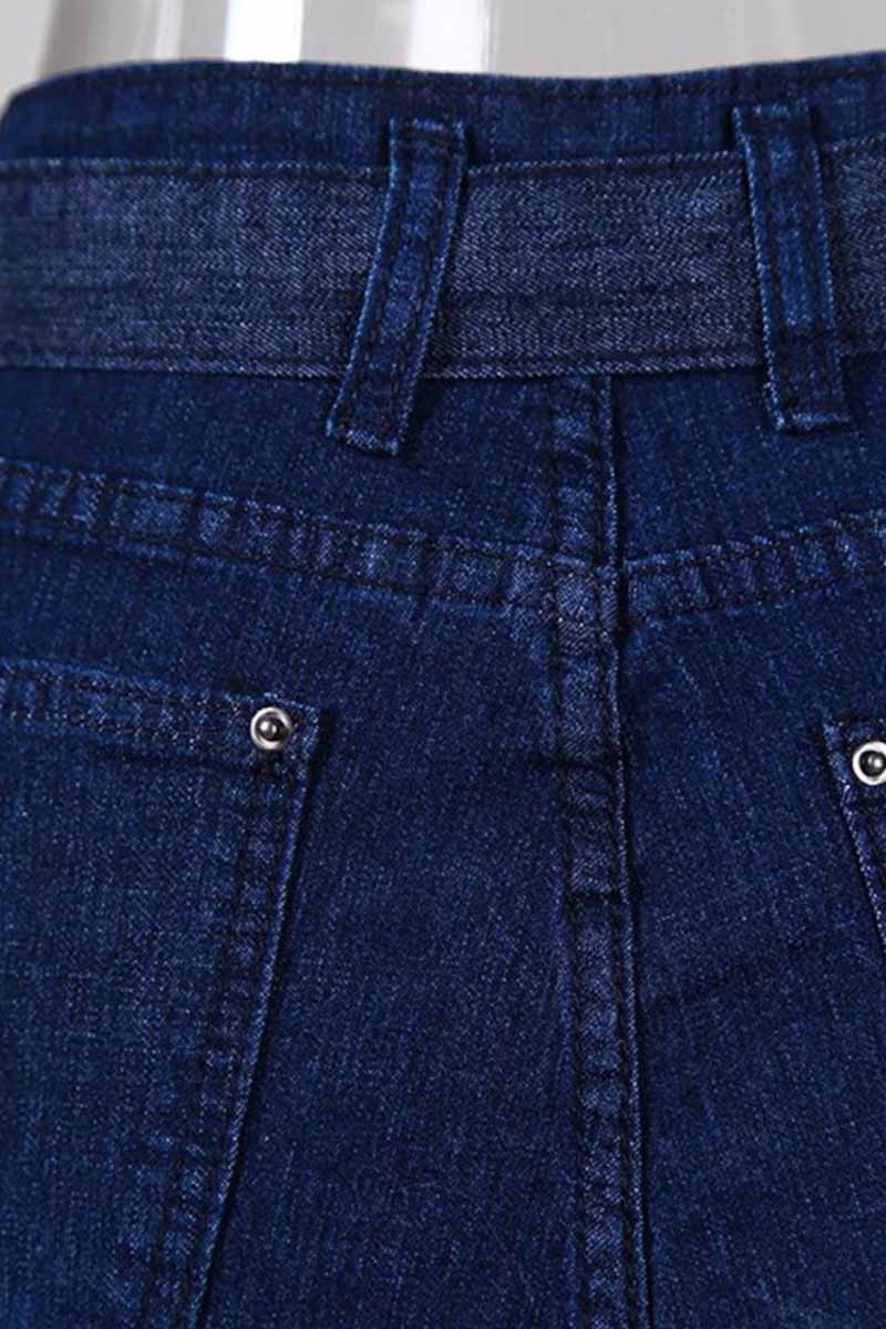 Omyke Denim High Waist Bell-Bottom Jeans