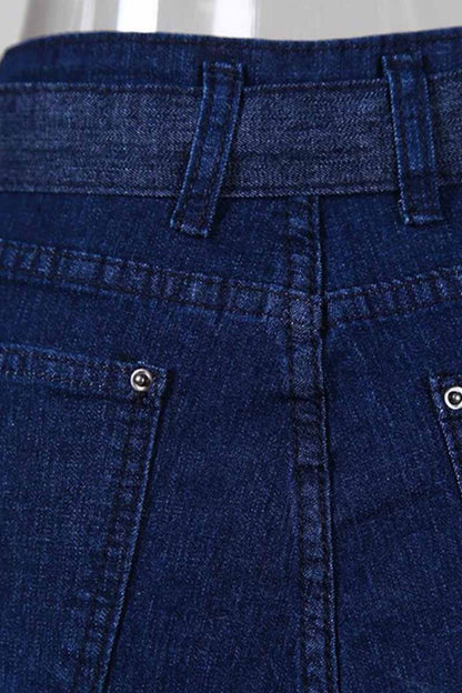 Omyke Denim High Waist Bell-Bottom Jeans