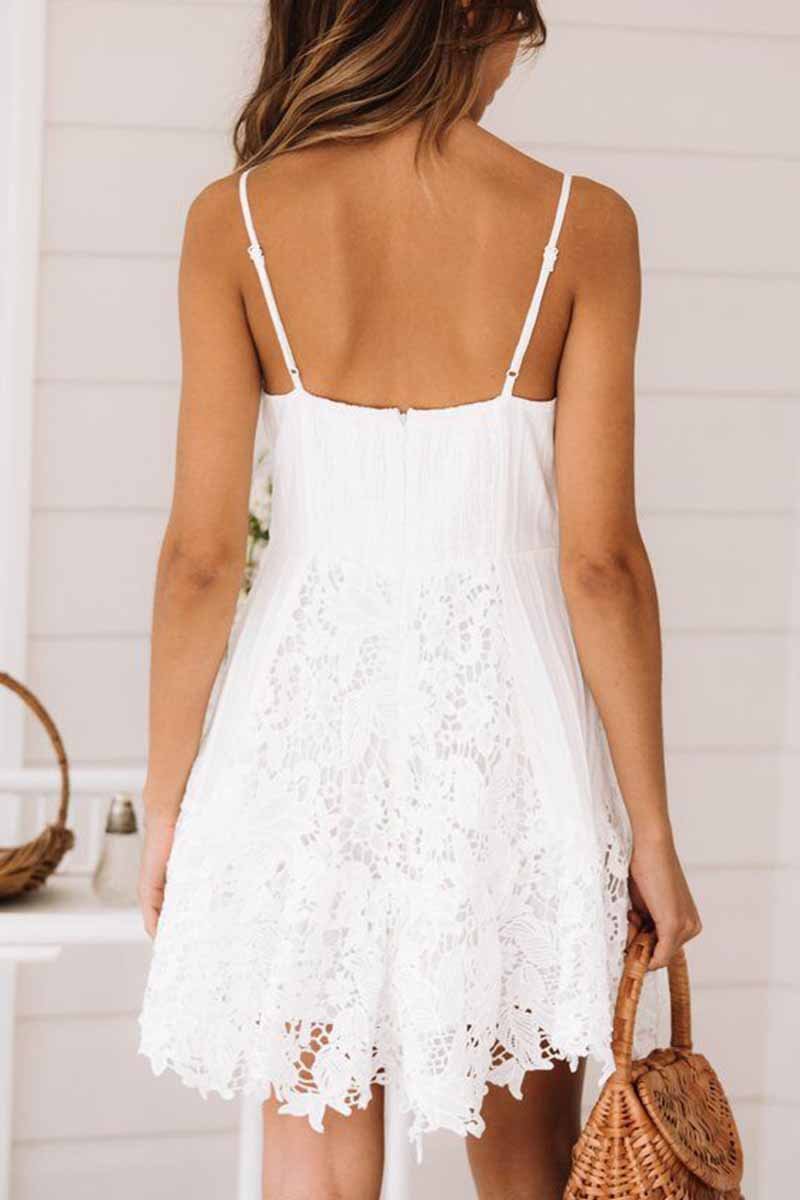 Omyke Sexy Lace Sling Halter Mini Dresses