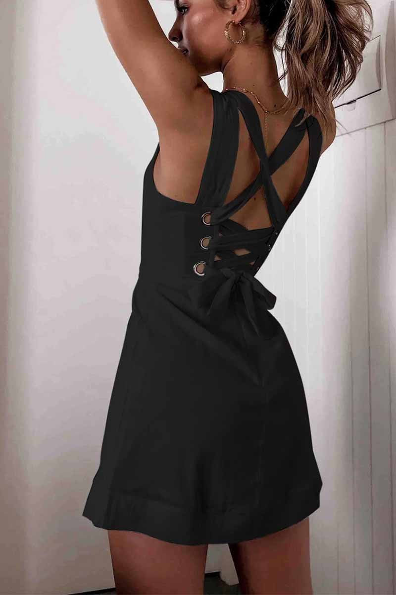 Omyke New Sexy Halter Straps Mini Dress