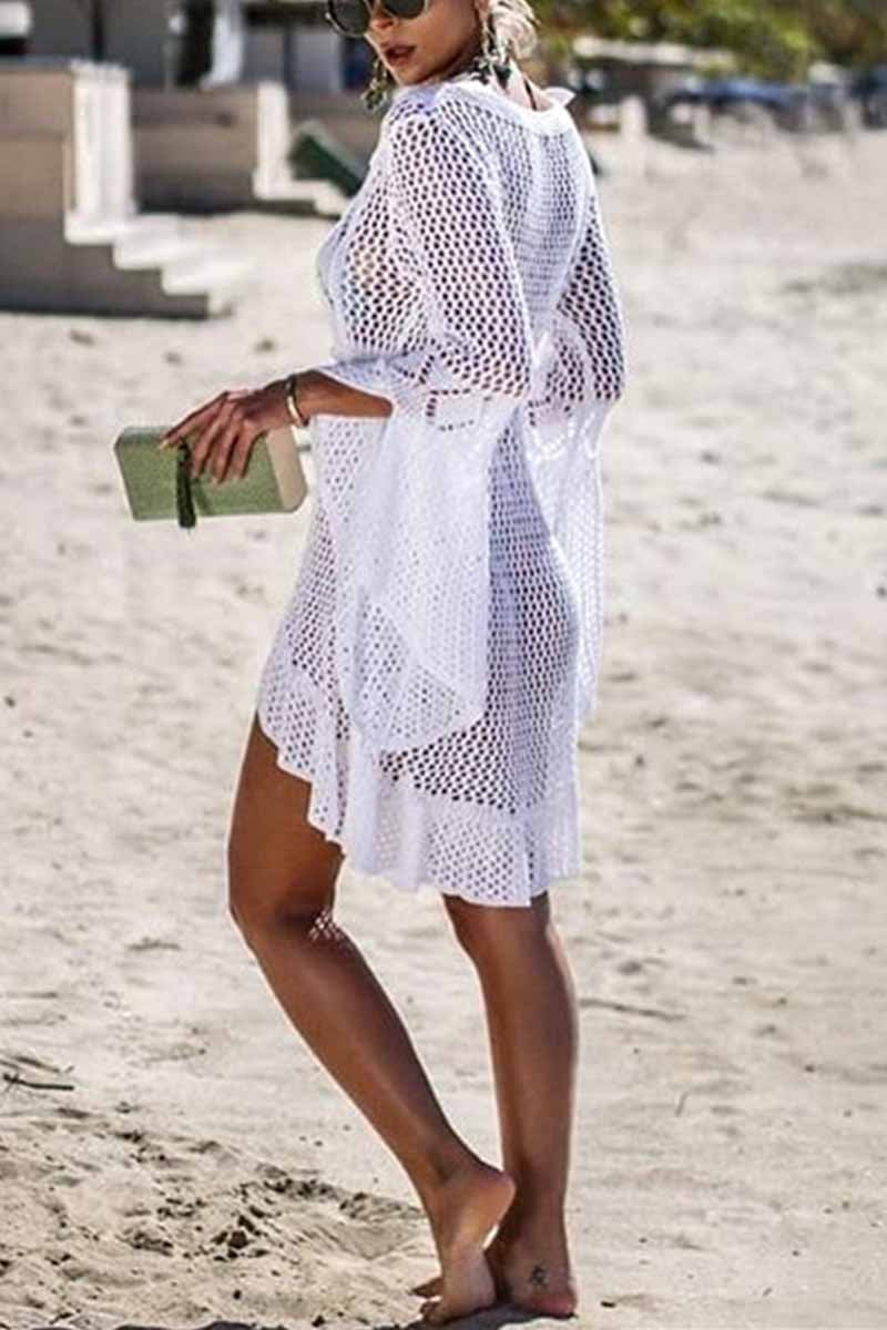 Omyke Hollow Knitted Beach Cover-up(4 Colors)