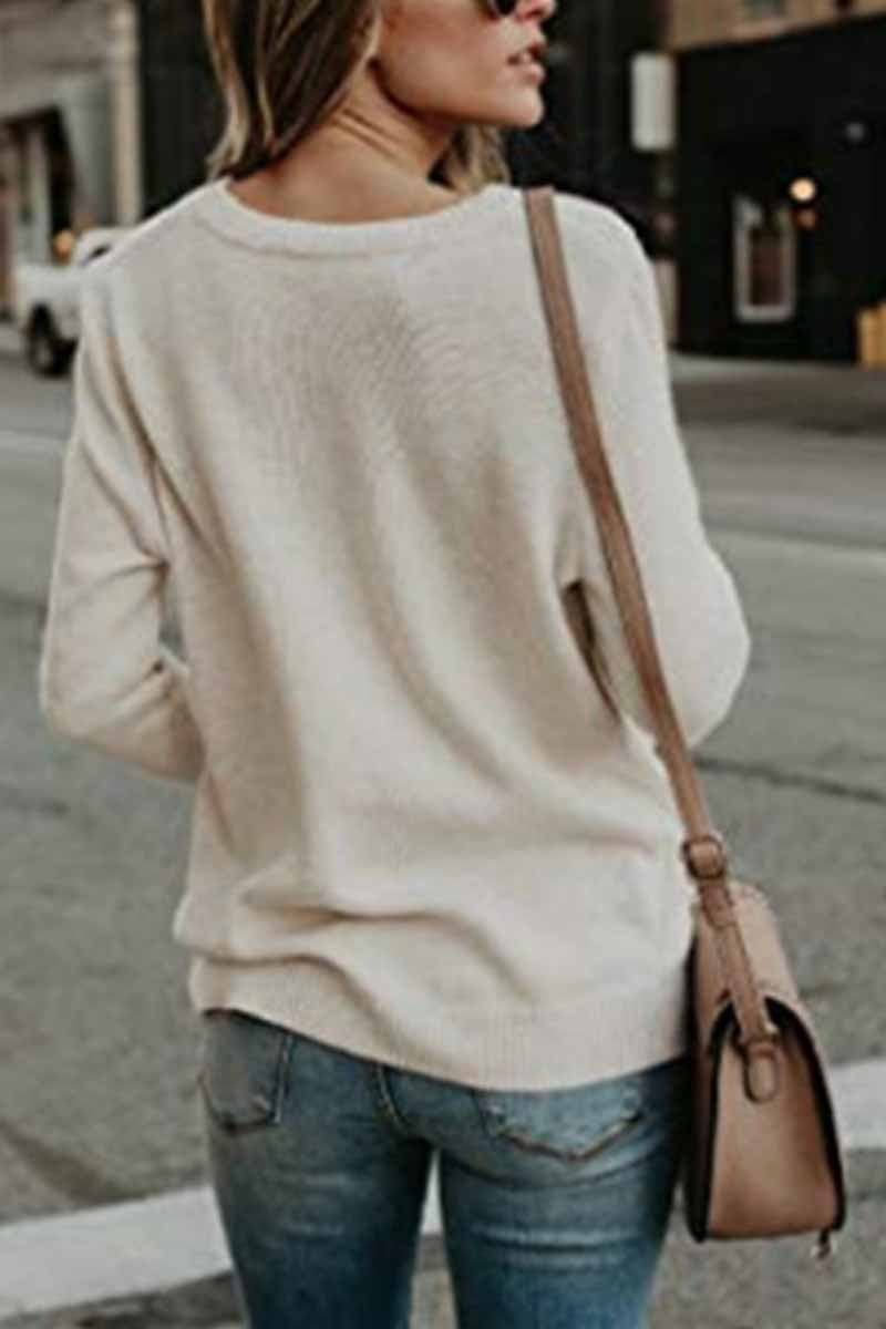 Omyke Deep V Neck Design Street Sweater(3 Colors)