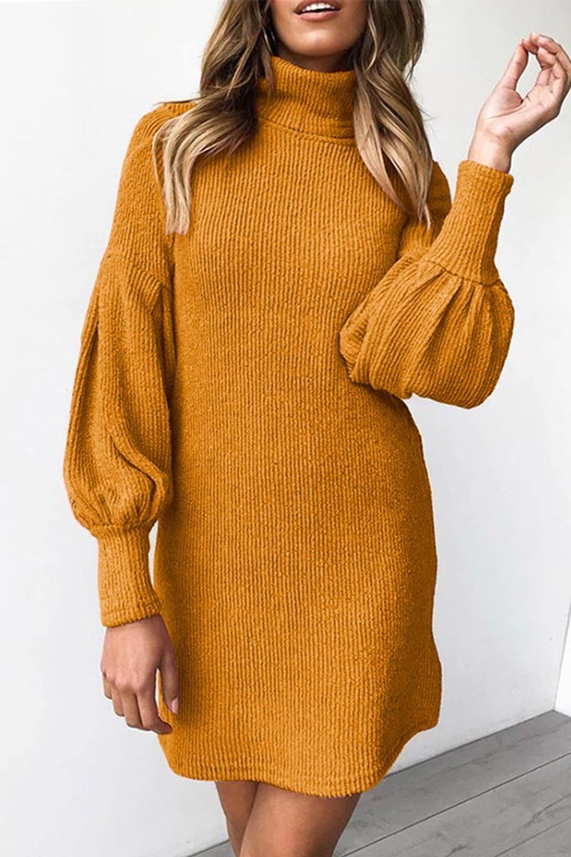 Omyke O Neck Autumn Sexy Dress(3 Colors)