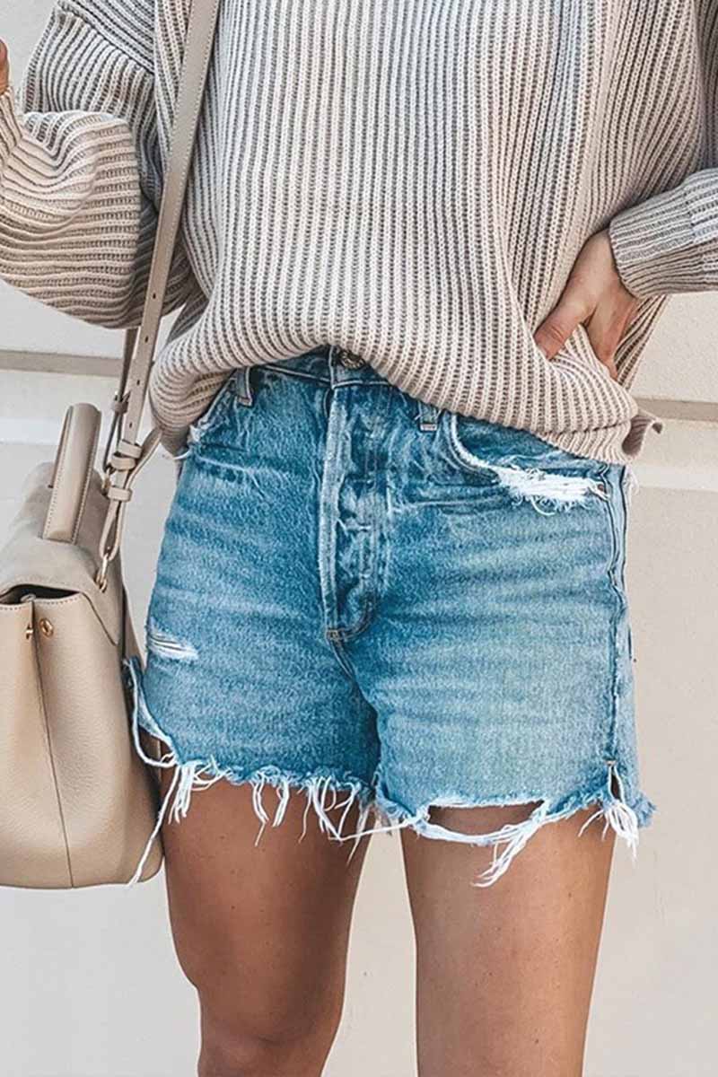 Florcoo Casual Bibbed Jeans Shorts