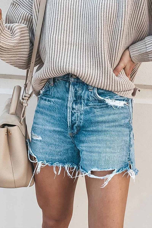 Florcoo Casual Bibbed Jeans Shorts