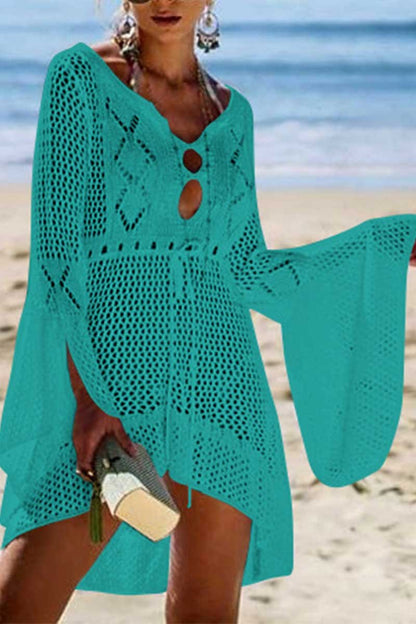 Omyke Hollow Knitted Beach Cover-up(4 Colors)