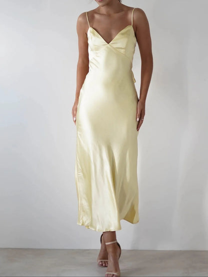 Satin Backless Cami Dress
