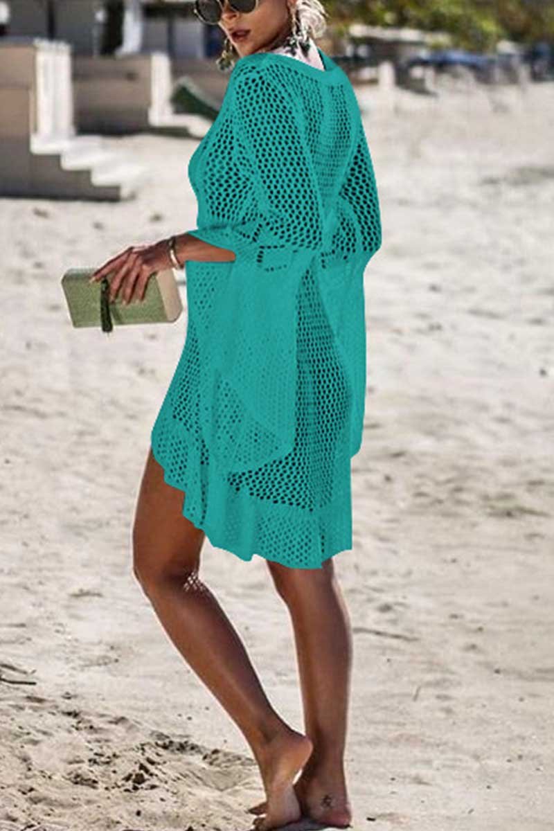 Omyke Hollow Knitted Beach Cover-up(4 Colors)
