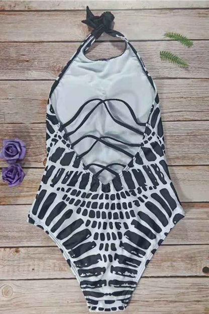 Florcoo Wave Print Bikini Swimsuit