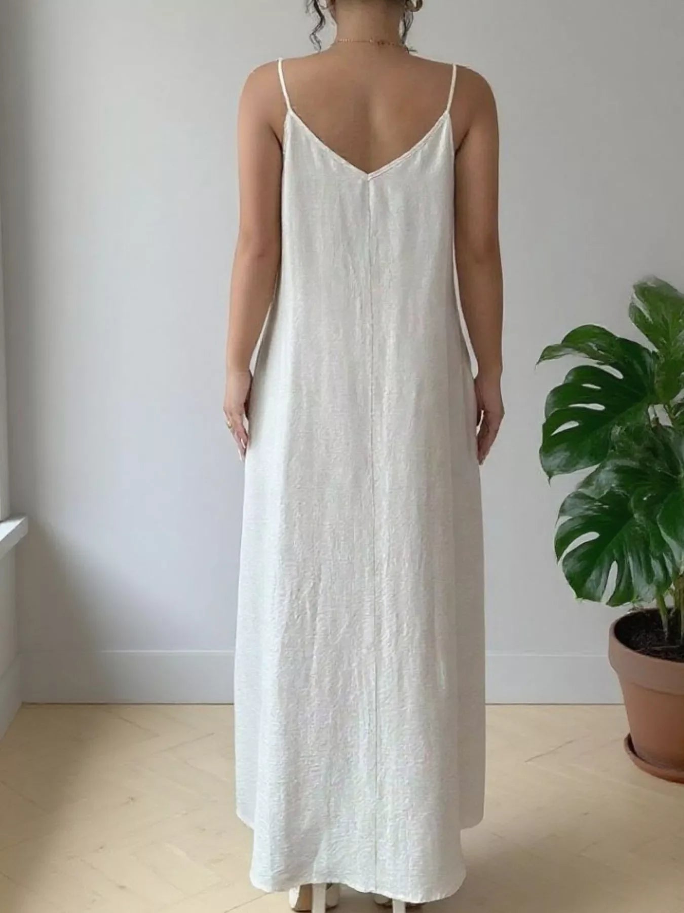 Spaghetti Straps V-Neck Dress