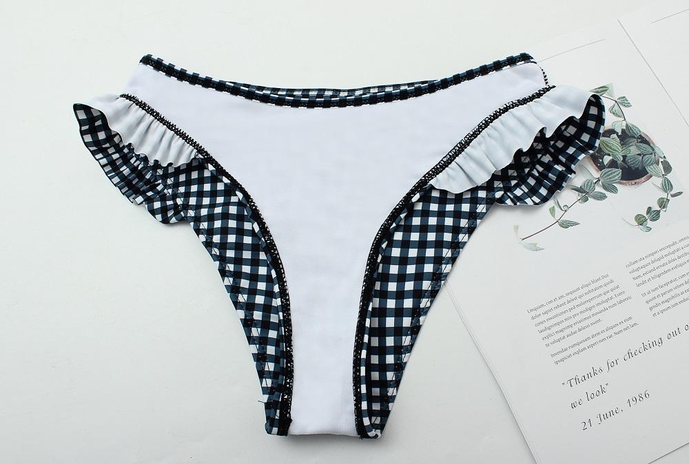 Omyke Plaid Split Swimsuit