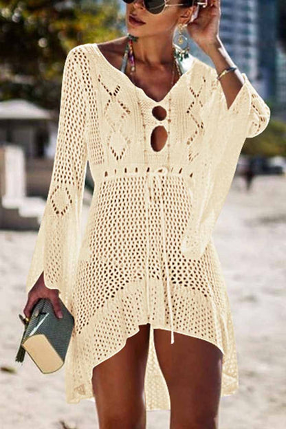 Omyke Hollow Knitted Beach Cover-up(4 Colors)