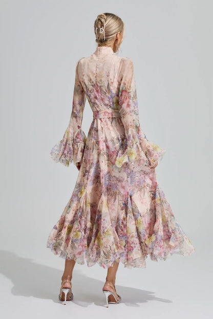 Ceres Apricot Floral Maxi Dress