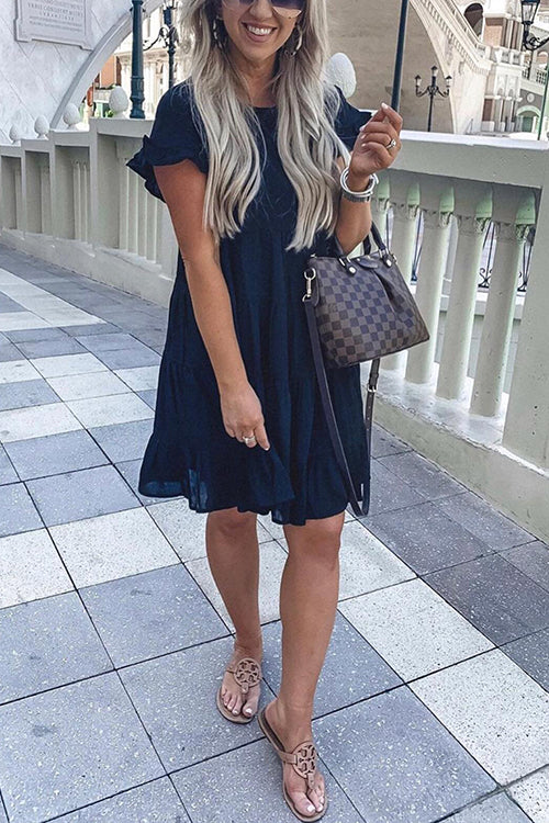 Butterfly Sleeve Babydoll Dress