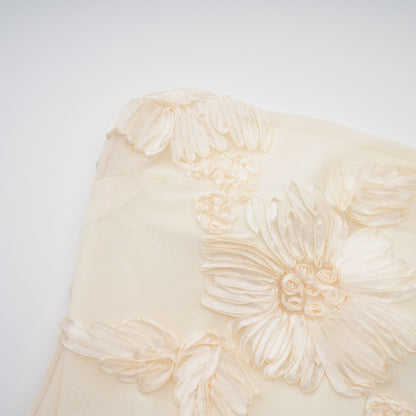 Melanie neutrals embroidered off-shoulder maxi dress