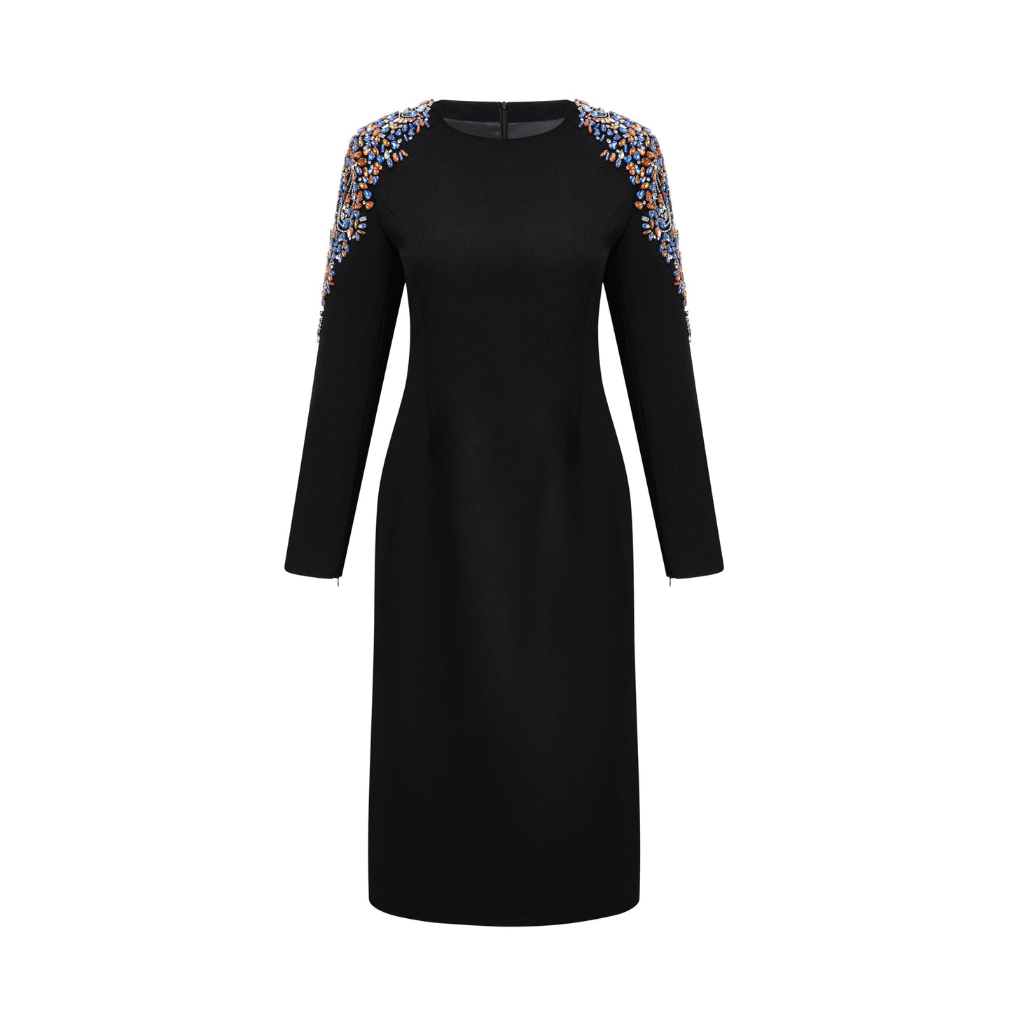Maëlys black crystal-embellished midi dress