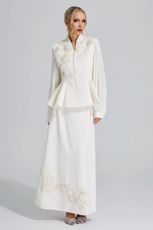 Himiko Apricot Floral Blazer Set