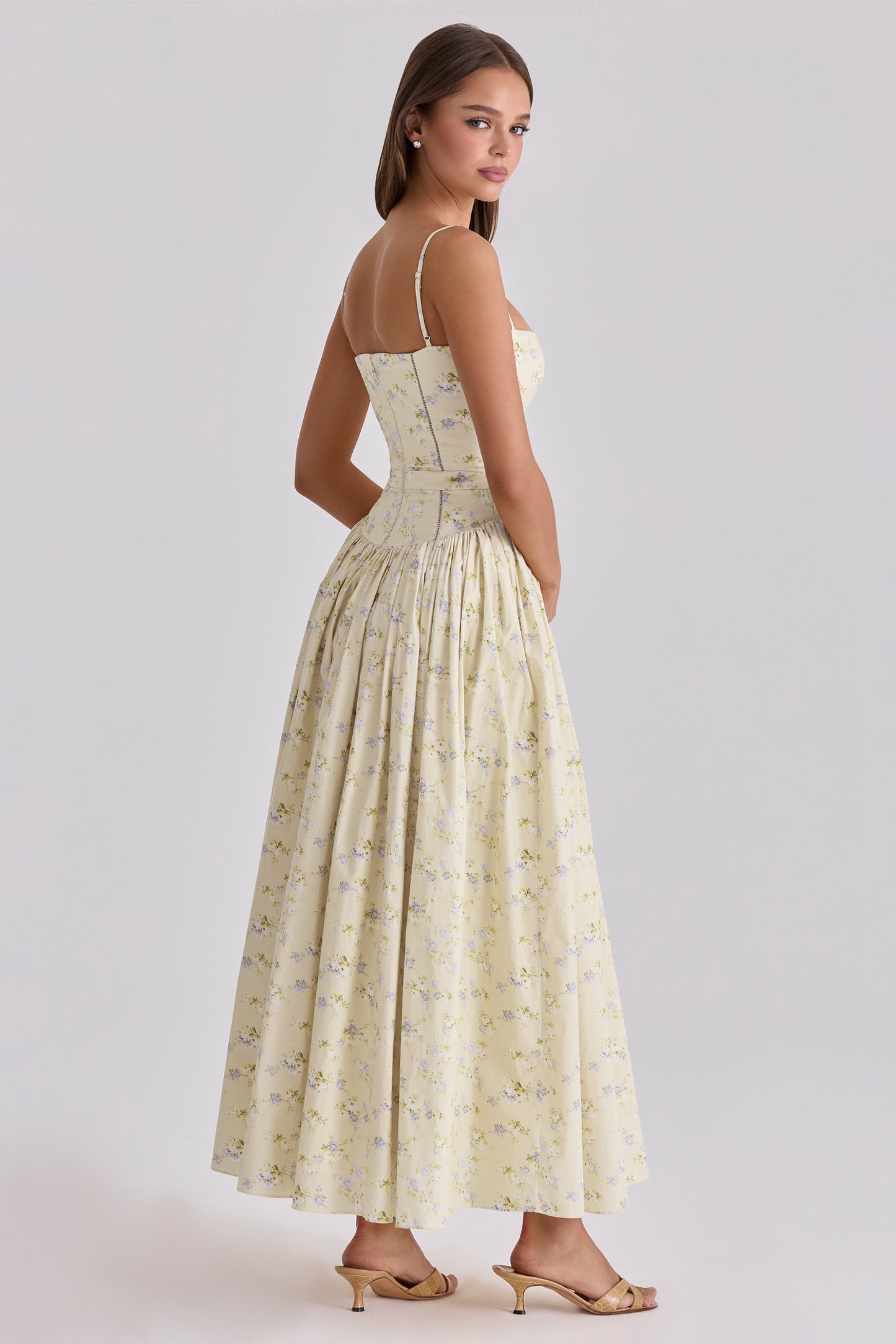 Floral Gathering Slip Midi Dress