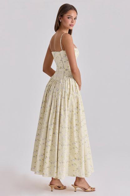Floral Gathering Slip Midi Dress