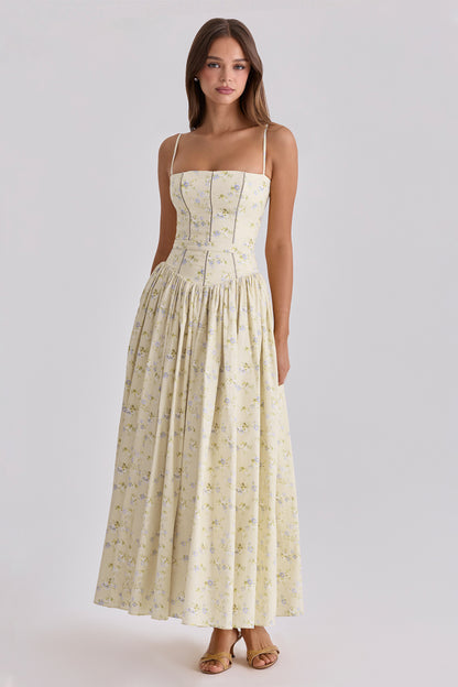 Floral Gathering Slip Midi Dress