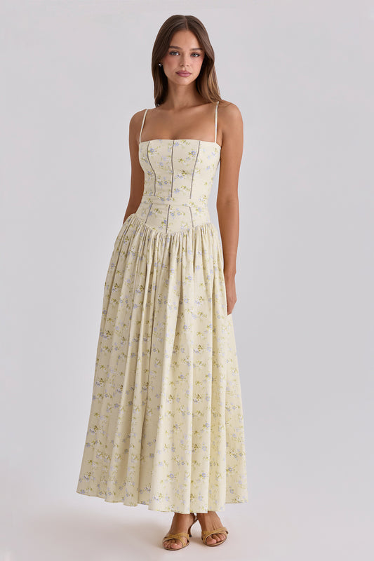 Floral Gathering Slip Midi Dress