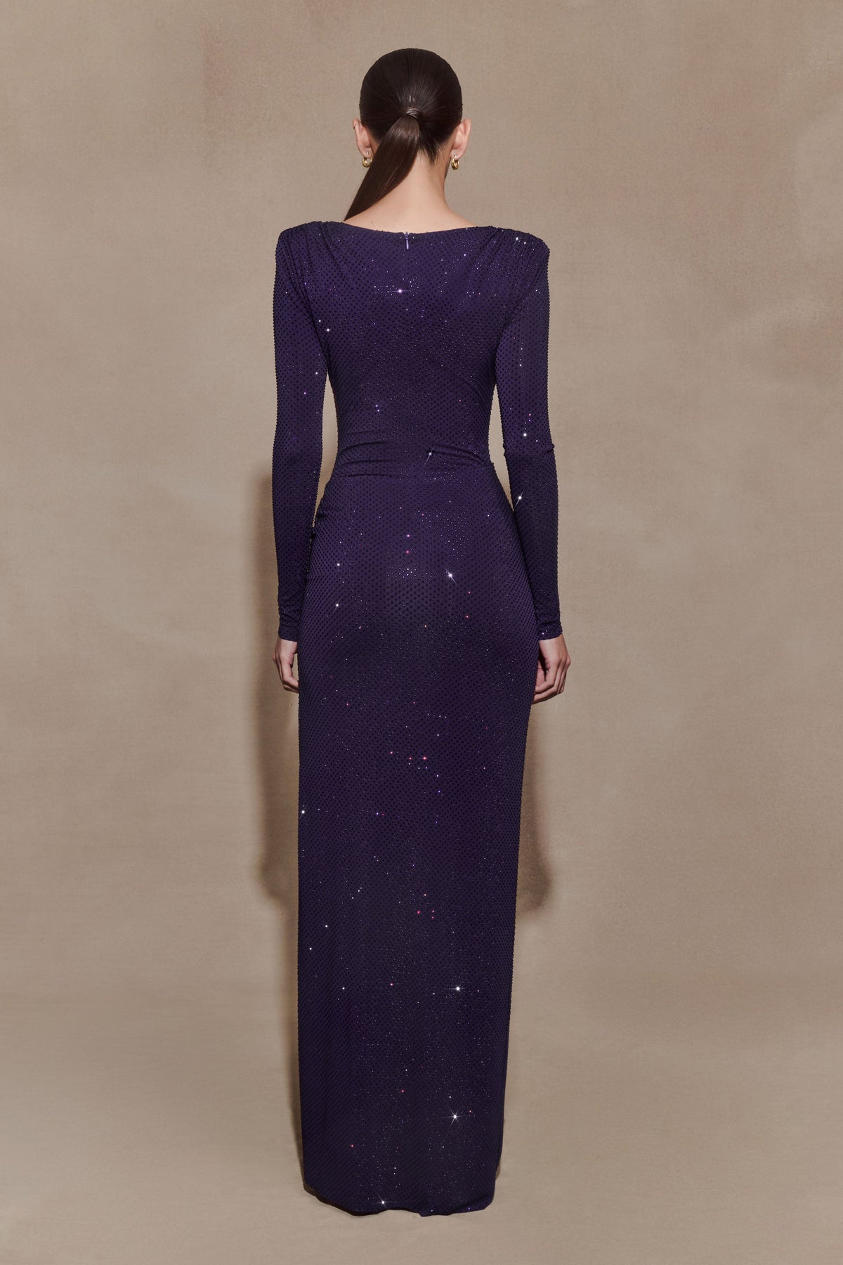 Rhinestone Knotted Bodysuit Maxi Dress
