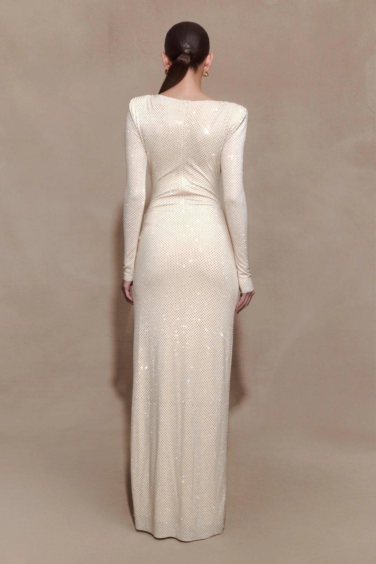 Rhinestone Knotted Bodysuit Maxi Dress