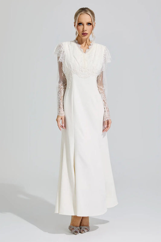 Jael Apricot Lace Mermaid Maxi Dress