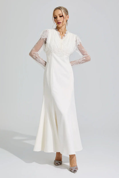 Jael Apricot Lace Mermaid Maxi Dress