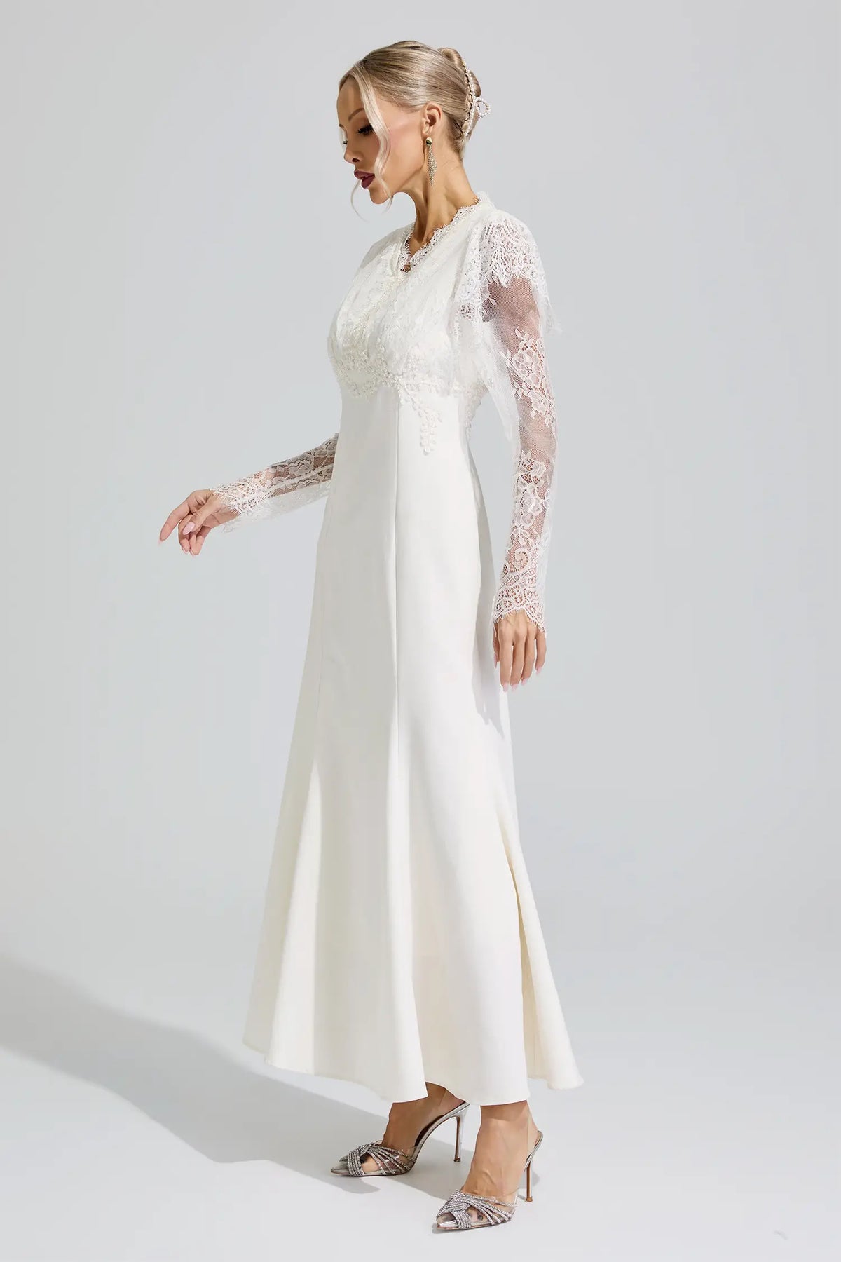 Jael Apricot Lace Mermaid Maxi Dress