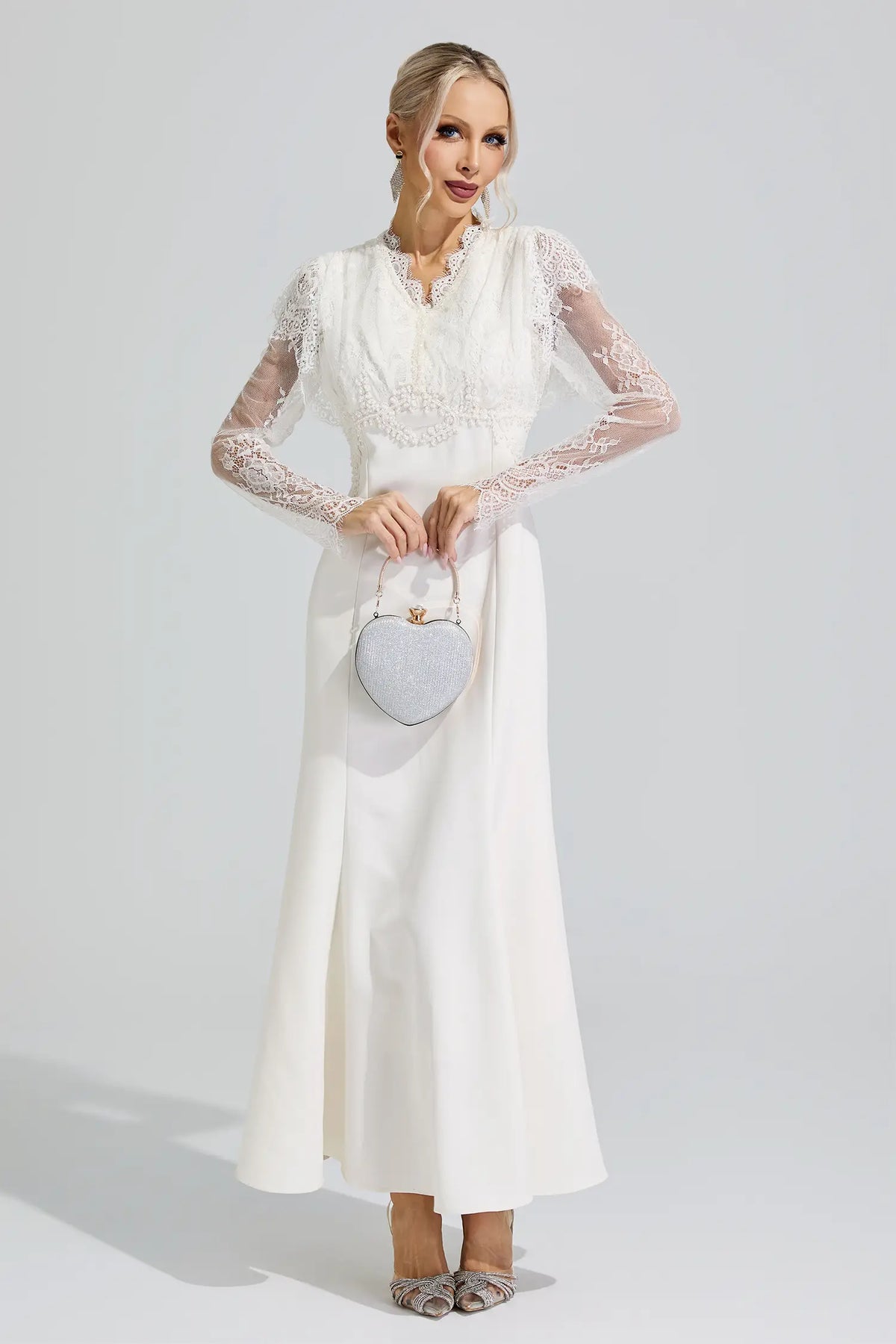 Jael Apricot Lace Mermaid Maxi Dress