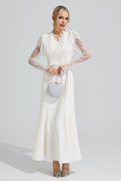 Jael Apricot Lace Mermaid Maxi Dress
