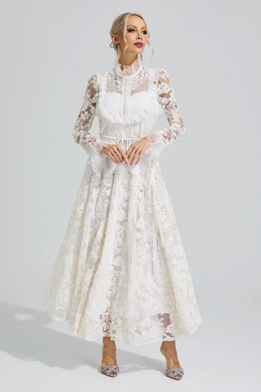 Judith White Lace Maxi Dress