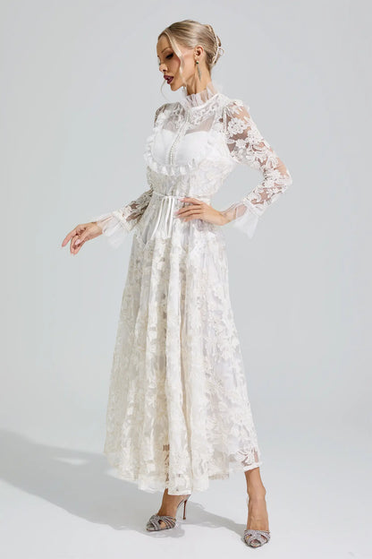 Judith White Lace Maxi Dress
