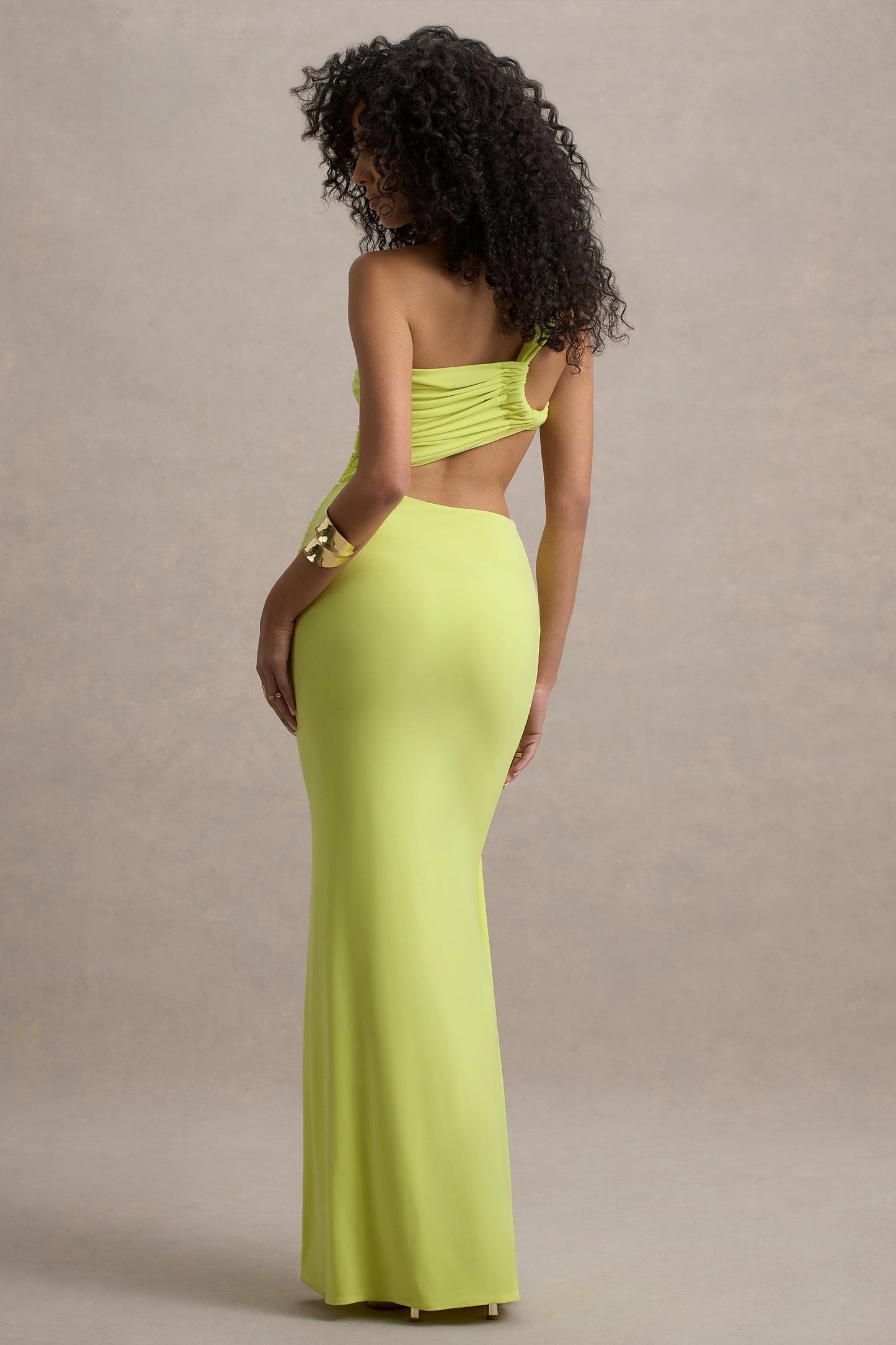 Asymmetric Cut-Out One-Shoulder Maxi Dress