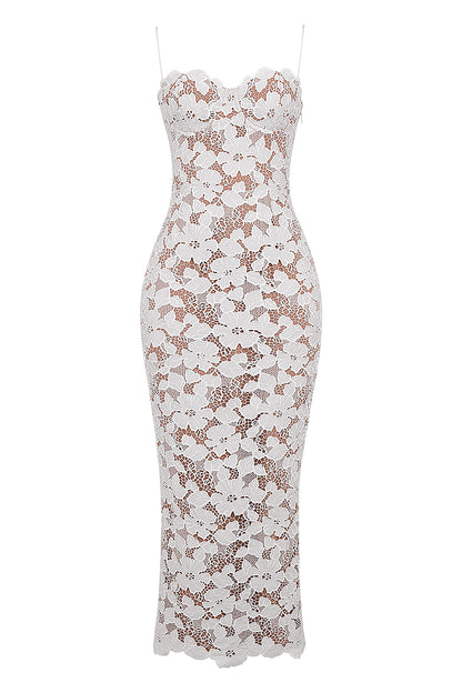 Lace Tie-Up Slip Maxi Dress