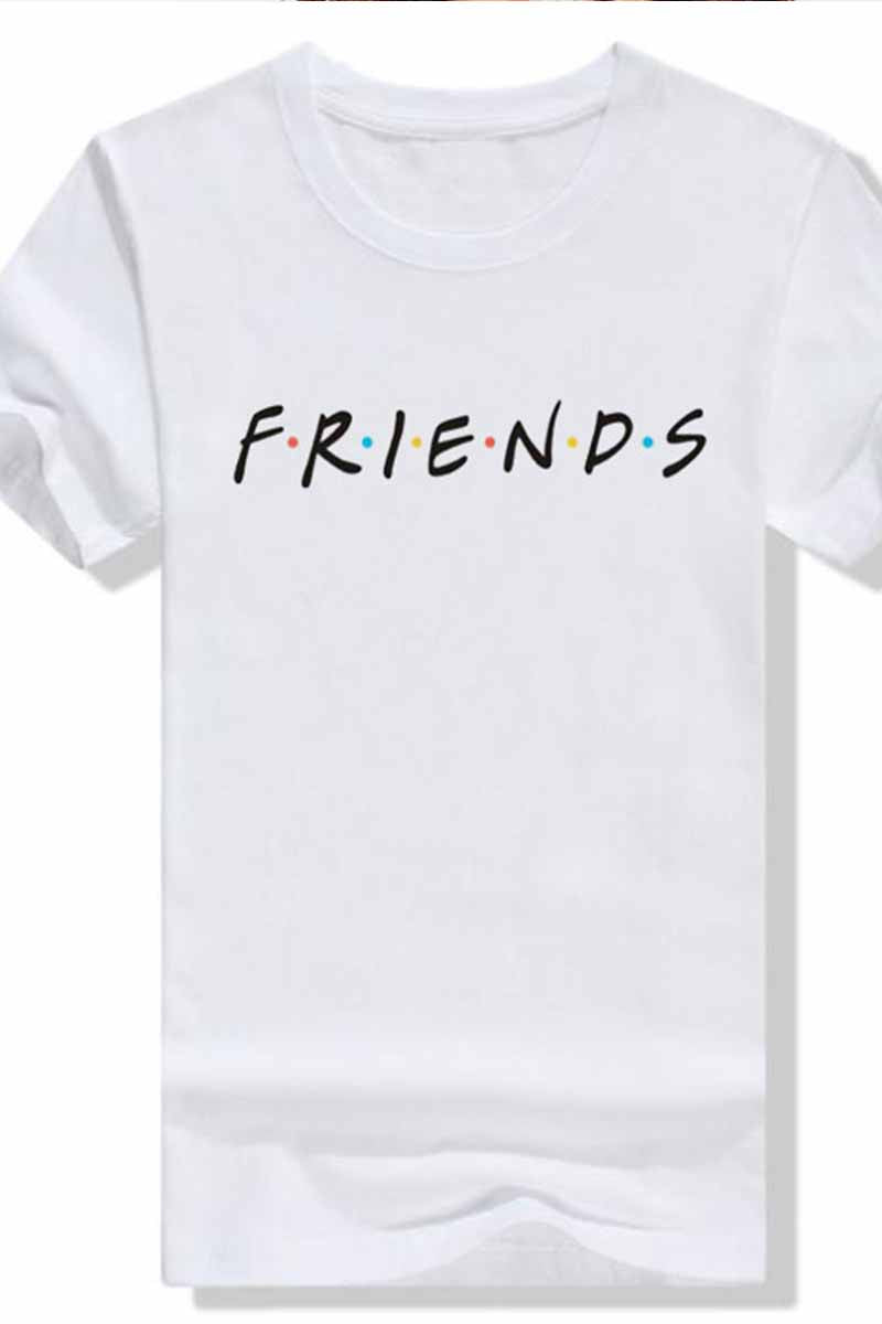 Omyke Letter Print Loose T-shirt