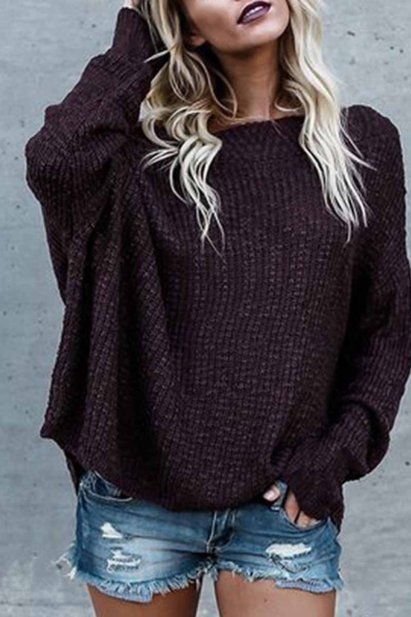 Omyke Off-Shoulder Loose Style Sweater