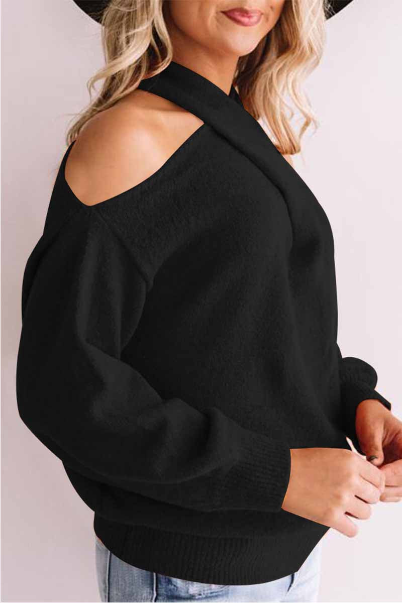 Omyke Hollow-out Loose Sweater(3 Colors)