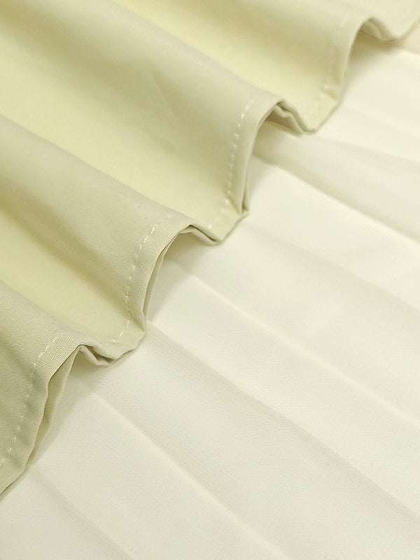 Sleeveless Gauze Pleated Solid Color Split-Joint Boat Neck Evening Dresses Maxi Dresses