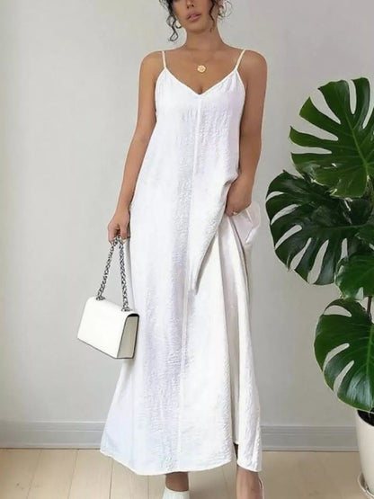 Spaghetti Straps V-Neck Dress