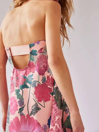 Floral Print Sleeveless Maxi Dress